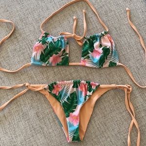 🪞 keyhole tie up bikini 2 piece set
